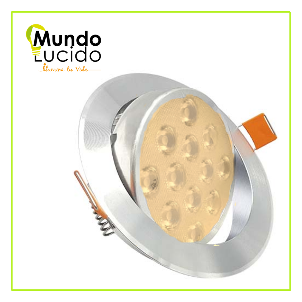 MLU- PANEL EMPOTRAR 12W DIRIGIBLE METÁLICO LUZ CÁLIDA