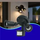 TRU- LUMINARIO PARA INTERPERIE 300W, SENSOR DE MOVIMIENTO, NEGRO