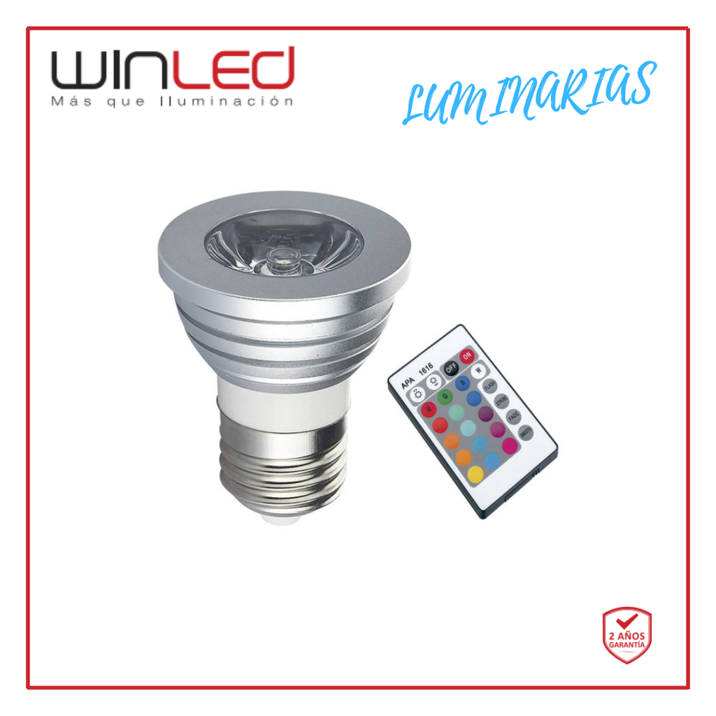 [WLA-005] WIN- LÁMPARA LED SPOT E26 3W RGB