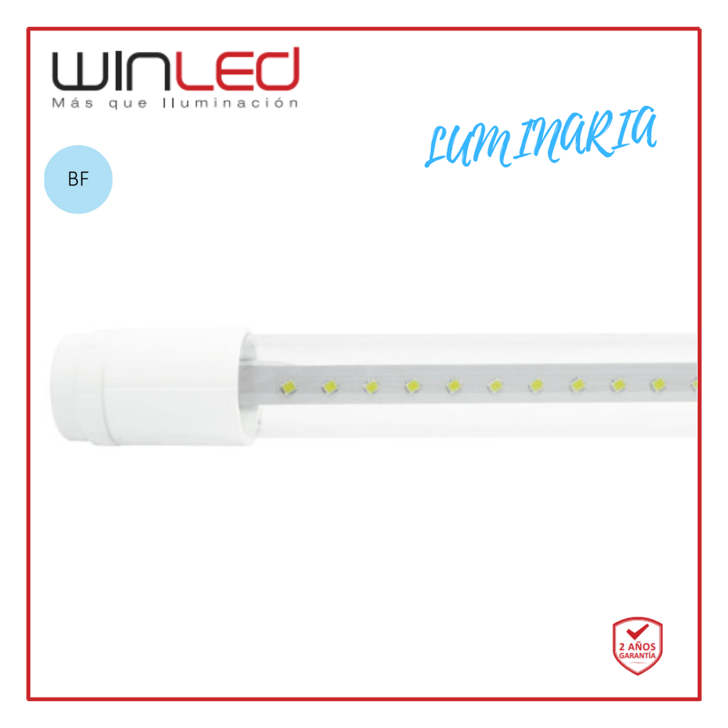 [WTU-005] WIN- TUBO LED CON BASE PLÁSTICO 1.2M TRANSPARENTE 18W BLANCO FRÍO