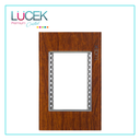 LCK- PLACA METÁLICA DE 3 MÓDULOS COLOR MADERA NOGAL (OBSCURO)