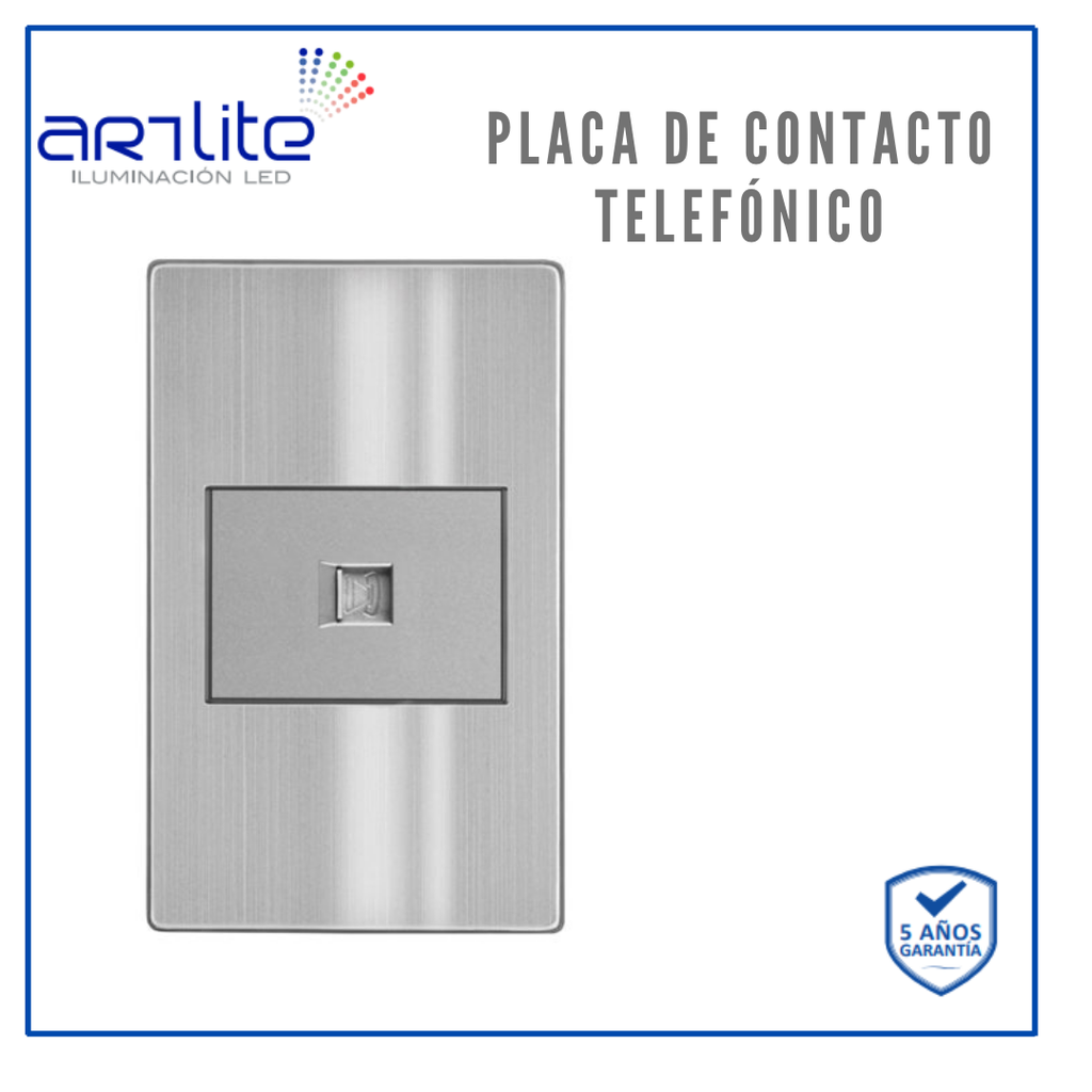 [APL-108] APL-108 PLACA CONTACTO TELÉFONO ACERO INOX GRIS