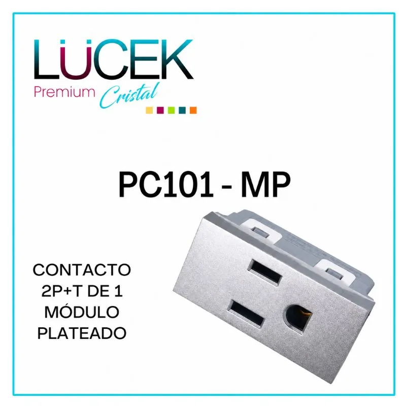 [PC101-MP] LCK- CONTACTO 2P+T DE 1 MÓDULO PLATEADO