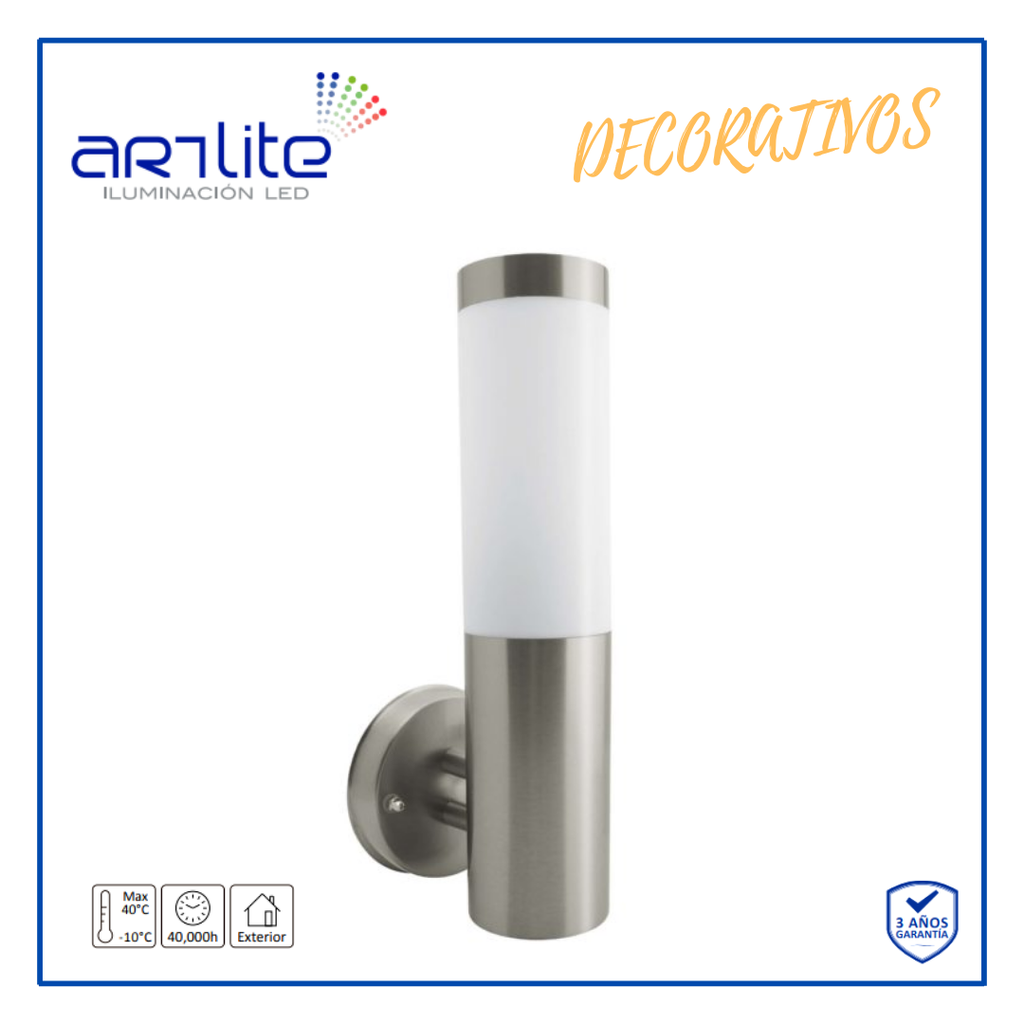 [ADE-017] INN- LUMINARIA PARED CILINDRO ACERO INOX E26
