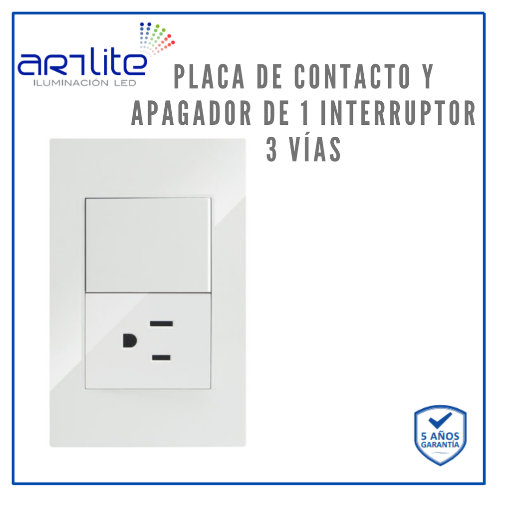 [APL-205] APL-205 PLACA 1 CONTACTO Y 1 INTERRUPTOR 3 VIAS BCO
