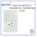 APL-205 PLACA 1 CONTACTO Y 1 INTERRUPTOR 3 VIAS BCO