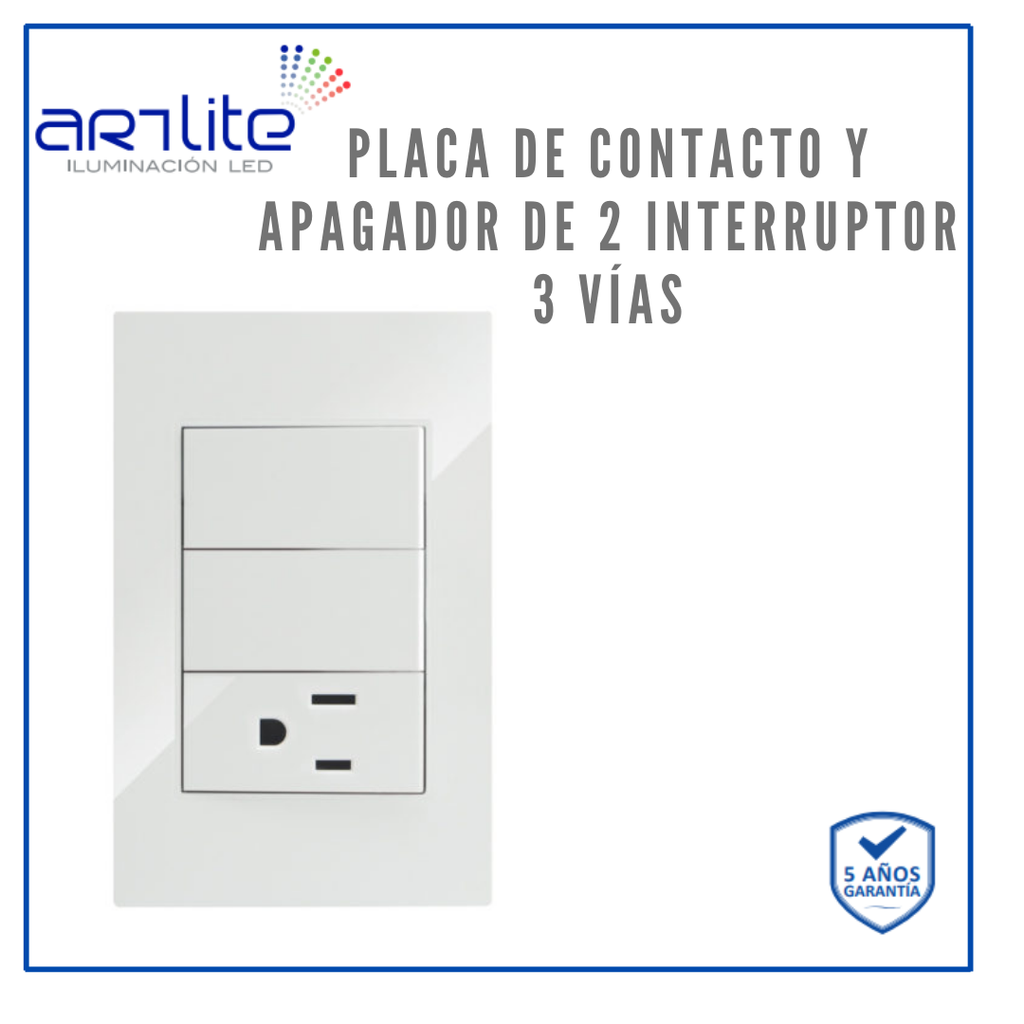 [APL-206] APL-206 PLACA 1 CONTACTO Y 2 INTERRUPTOR 3 VIAS