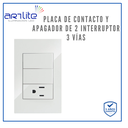 APL-206 PLACA 1 CONTACTO Y 2 INTERRUPTOR 3 VIAS