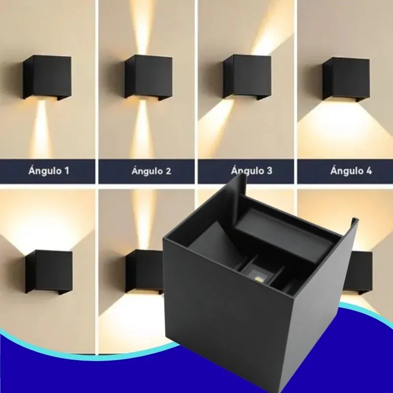 [ADE-020] INN- ARBOTANTE LED PARED CUBO DOBLE EXT 6W LUZ BLANCO FRIO