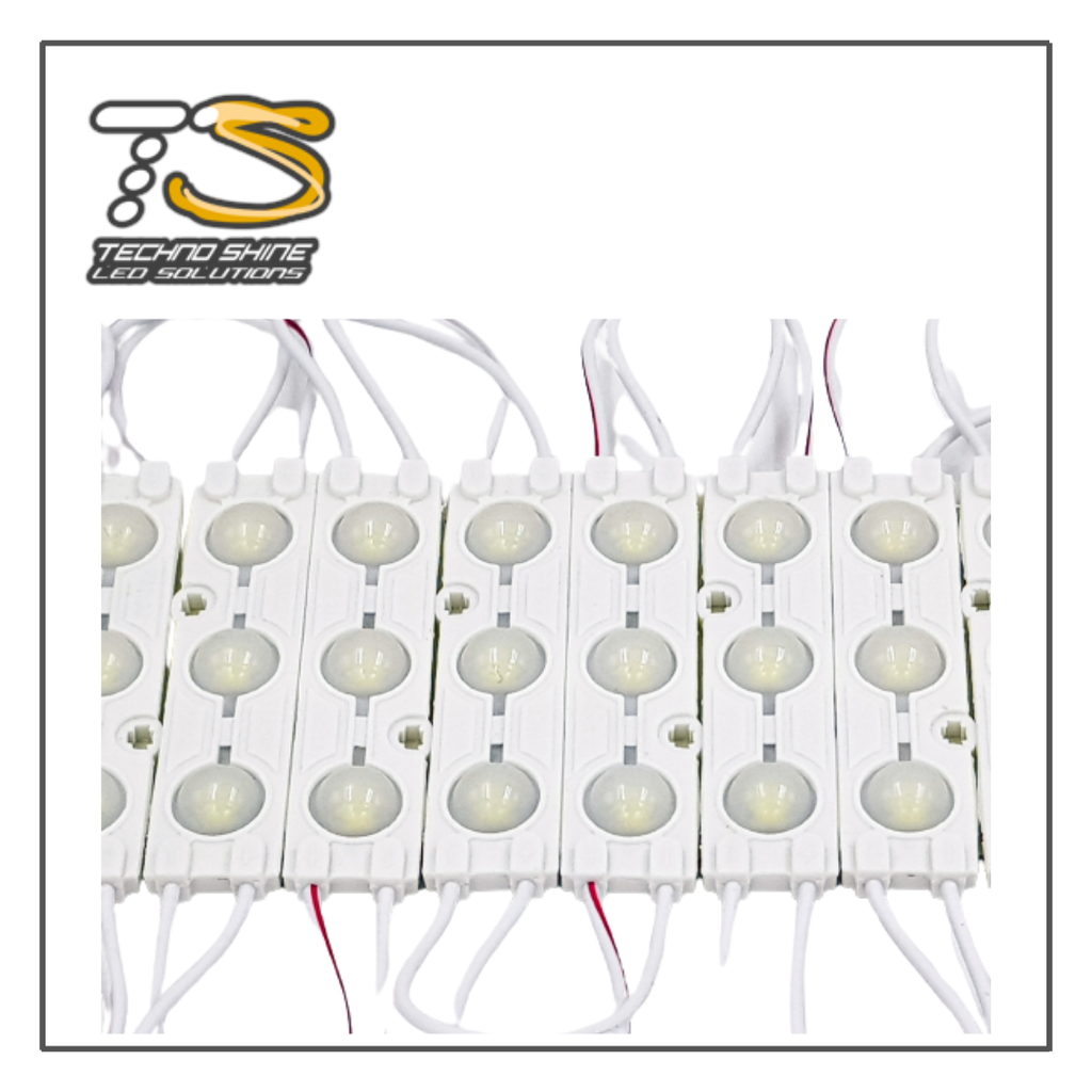 20pz MÓDULO DE 3 LEDS SMD EXTERIOR 12v BLANCO FRÍO