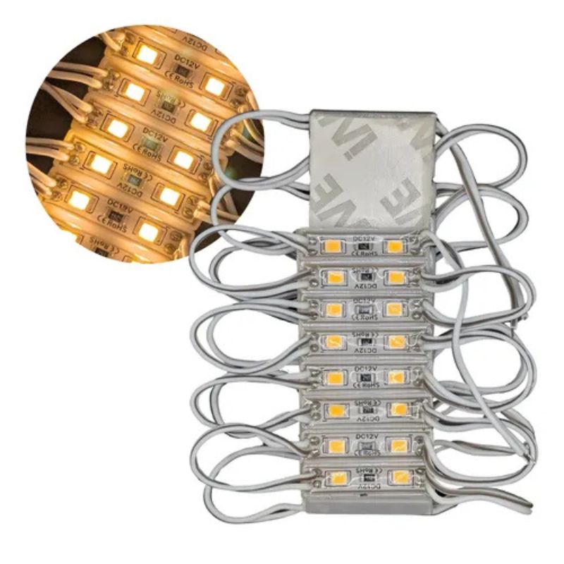 100pz MÓDULOS LED MINI 12v DE LUZ BLANCO CÁLIDO