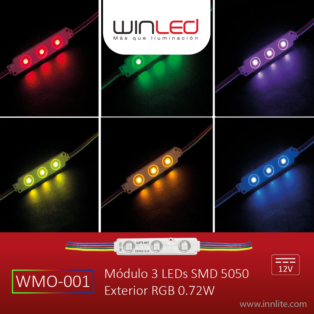 20pz - MÓDULOS LED RGB MULTICOLOR 12v WINLED