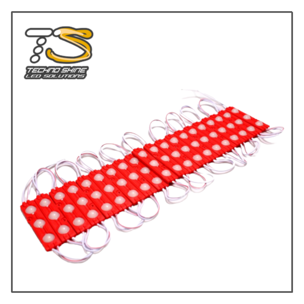 [ML3-RJx100 / LUBD32478] 100pz MÓDULOS DE 3 LED SMD 12v EXTERIOR ROJO