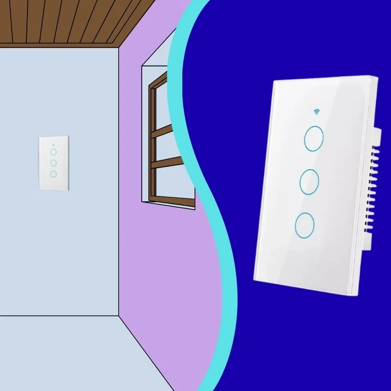 [124903] AKS - PLACA INTERRUPTOR APAGADOR INTELIGENTE WIFI, 3 APAGADORES