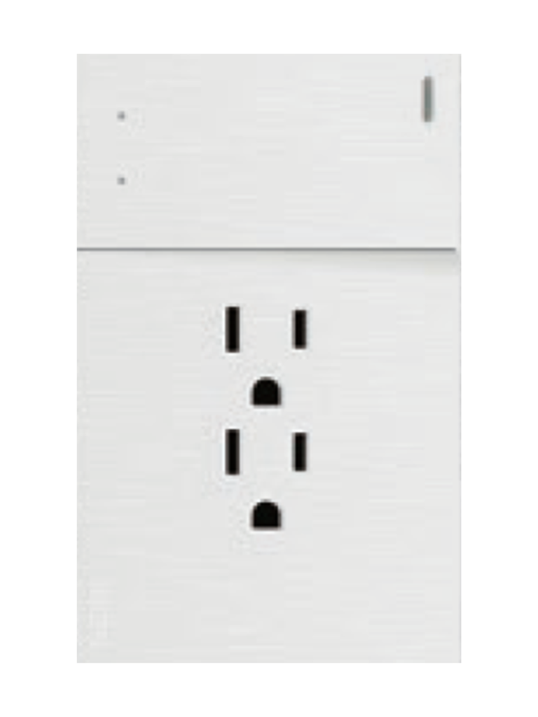 [BF14-B] PLACA PLANA CON 1 INTERRUPTOR DE ESCALERA Y 2 CONTACTOS DE 1 MODULO FLAT BLANCO
