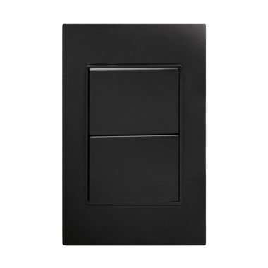 [APL-302] APL-302 PLACA APAGADOR 2 INTERRUPTOR 3 VIAS NEGRO