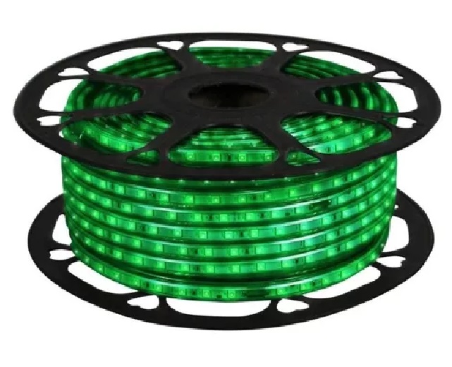 [DD-03V-07-09A] ILV - 50m Manguera LED SMD5050 350w VERDE c/3 CLAVIJAS Y CLIPS