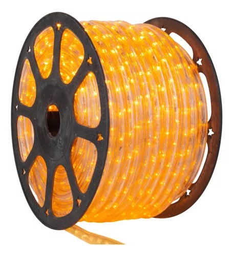 [DD-03V-07-10A] ILV - 50m Manguera LED SMD5050 350w DORADA c/3 CLAVIJAS Y CLIPS