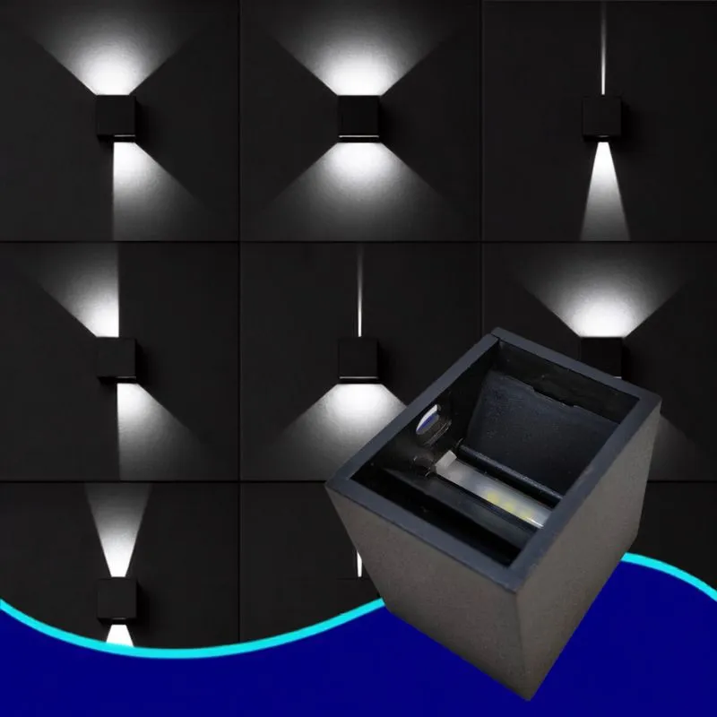 [WDE-011] WIN - LUMINARIA LED MINI 5CM PARED CUBO DOBLE DISPARO 2W EXTERIOR IP65 BLANCO FRÍO 6500K