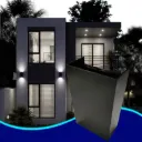 INN- LUMINARIA RECTANGULAR DOBLE DISPARO NEGRO LUZ BLANCO FRÍO