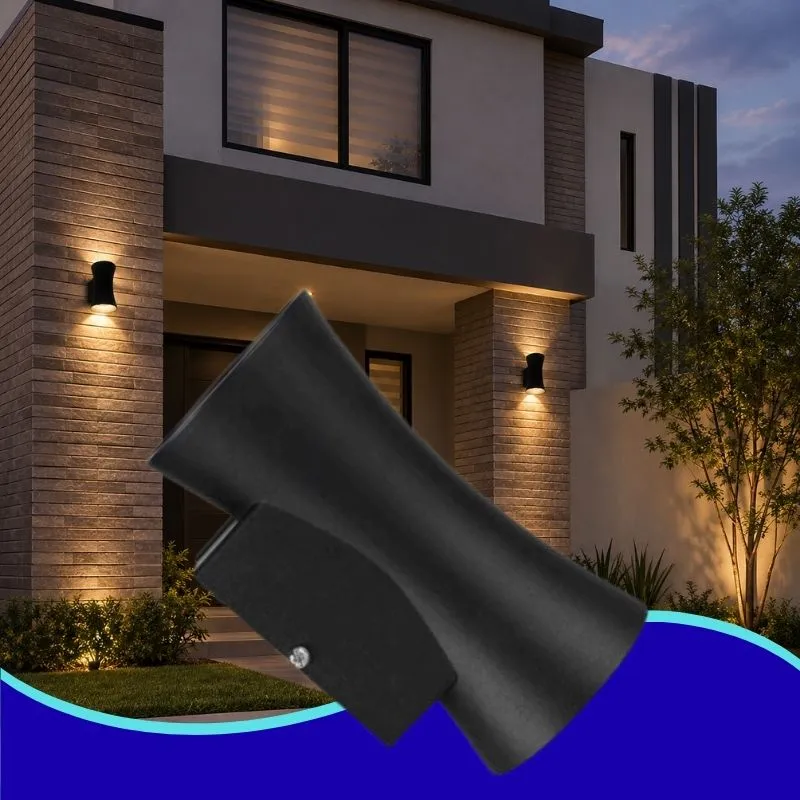 [ADE-033] INN- LUMINARIA LED NEGRO CILINDRO CÓNCAVO 10w BLANCO CÁLIDO