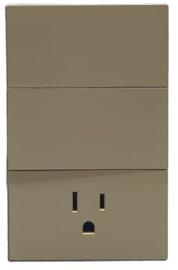 [APL-506] APL-506 PLACA LUXURY DE CONTACTO Y APAGADOR 2 INTERRUPTORES 3 VÍAS COLOR ORO