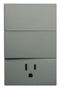 APL-406 PLACA LUXURY DE CONTACTO Y APAGADOR 2 INTERRUPTORES 3 VÍAS COLOR GRIS OXFORD