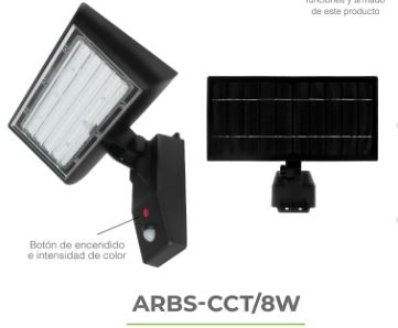 [ARBS-CCT/8W] GEO - LUMINARIO ARBOTANTE  SOLAR GRIS  8W BF