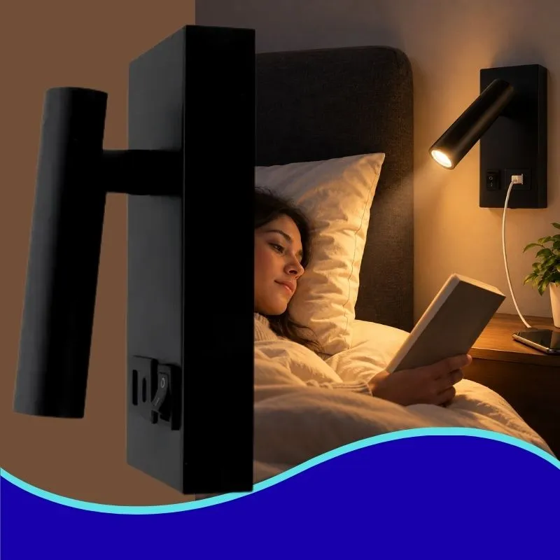 [ADE-039] INN- LUMINARIA LED PARED LECTURA CON PUERTOS USB BLANCO CÁLIDO