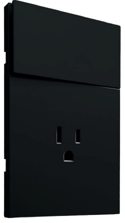 [APL-605] APL-605 PLACA LUXURY CON 1 CONTACTO Y APAGADOR  3 VÍAS COLOR NEGRO