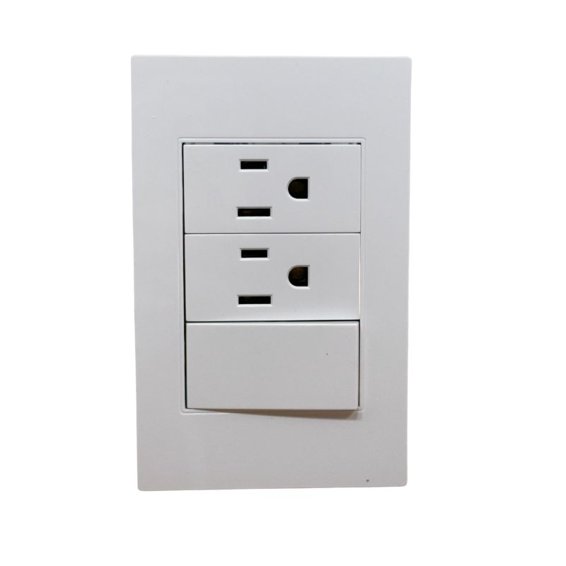 [APL-215] APL-215 PLACA DOS CONTACTOS Y UN APAGADOR DE 3 VÍAS POLICARBONATO BLANCO
