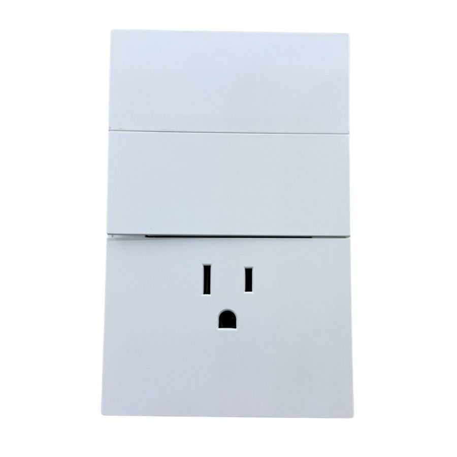 [APL-706] APL-706 PLACA LUXURY CONTACTO SENCILLO Y APAGADOR DE 2 INTERRUPTORES 3 VIAS COLOR BLANCO