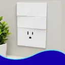 APL-706 PLACA LUXURY CONTACTO SENCILLO Y APAGADOR DE 2 INTERRUPTORES 3 VIAS COLOR BLANCO