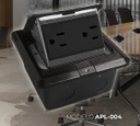 INN- PLACA DE PISO CONTACTO DUPLEX EMPOTRABLE POP-UP A INOX NEGRO 15A IP54