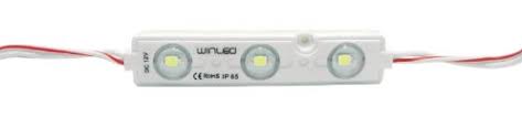 [WMO-008x10] 10pz - MÓDULOS DE 3 LED SMD 2835 12v EXTERIOR BLANCO FRÍO