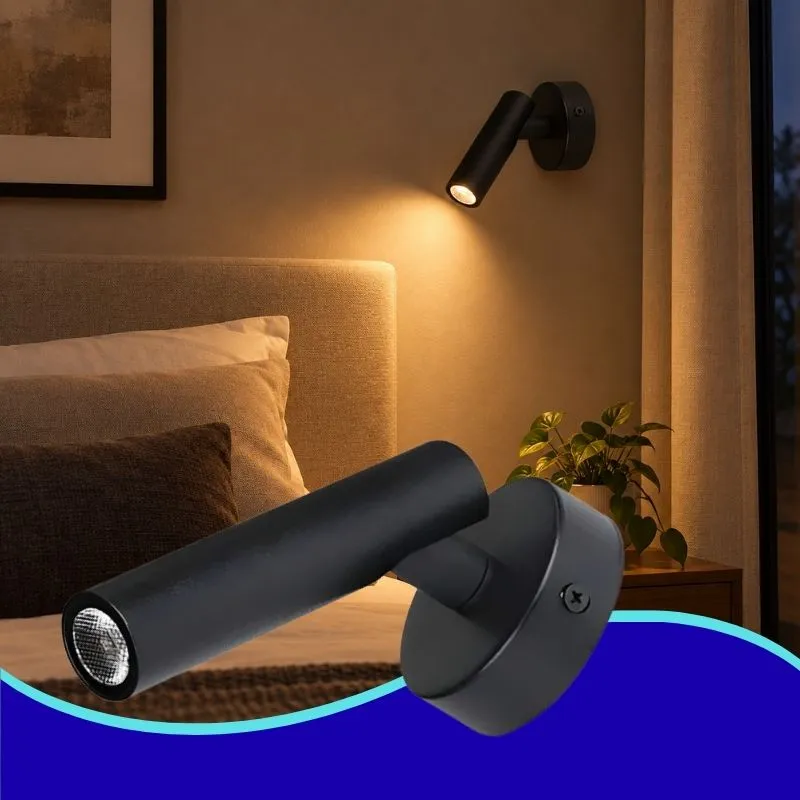 [ADE-037] INN- LUMINARIA LED NEGRO PARED LECTURA B. CÁLIDO