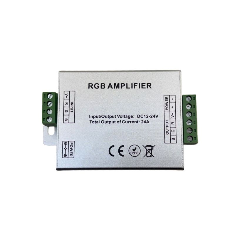 [AMRGB-8A] GX-  AMPLIFICADOR ALUMINIO 12V-24V 8A RGB