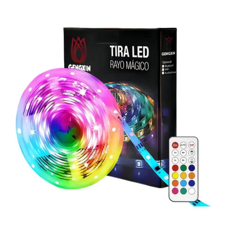 [TIRY-60L-EX12V] GX- TIRA LED RGB 60L/M 5M 5050 C/ REMOTO RAYO 12V