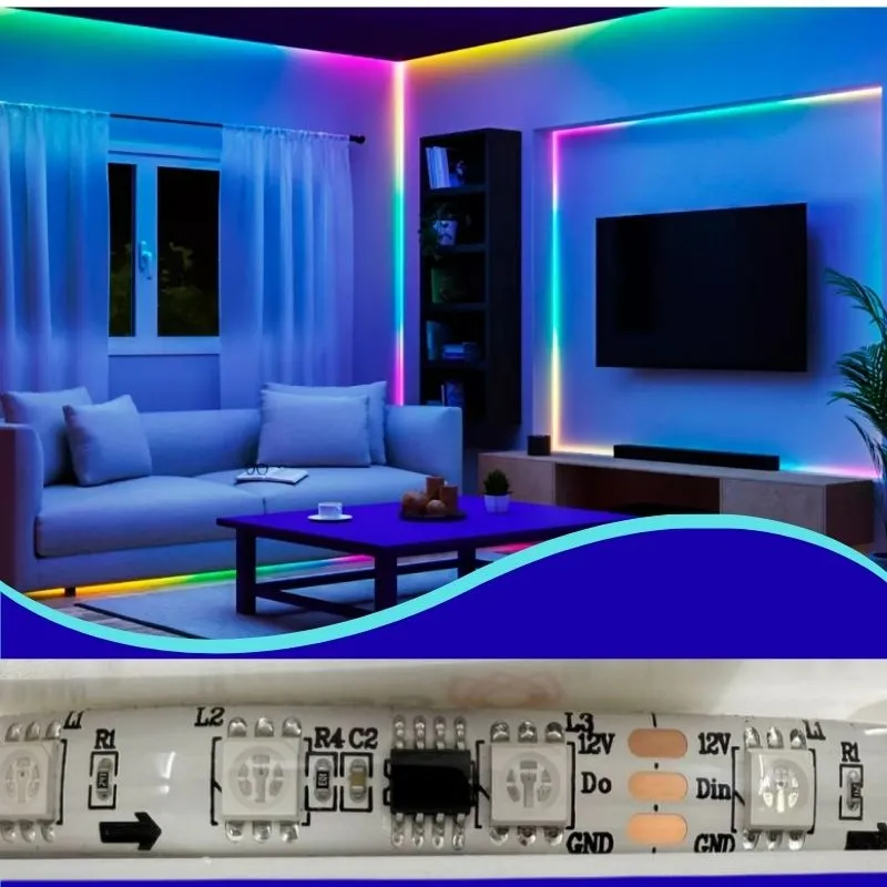 [TIRY-60L-EX12V] GX- TIRA LED RGB 60L/M 5M 5050 C/ REMOTO RAYO 12V