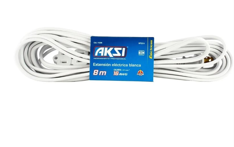AKS- EXTENSIÓN DOMÉSTICA BLANCA 8M CAL.16