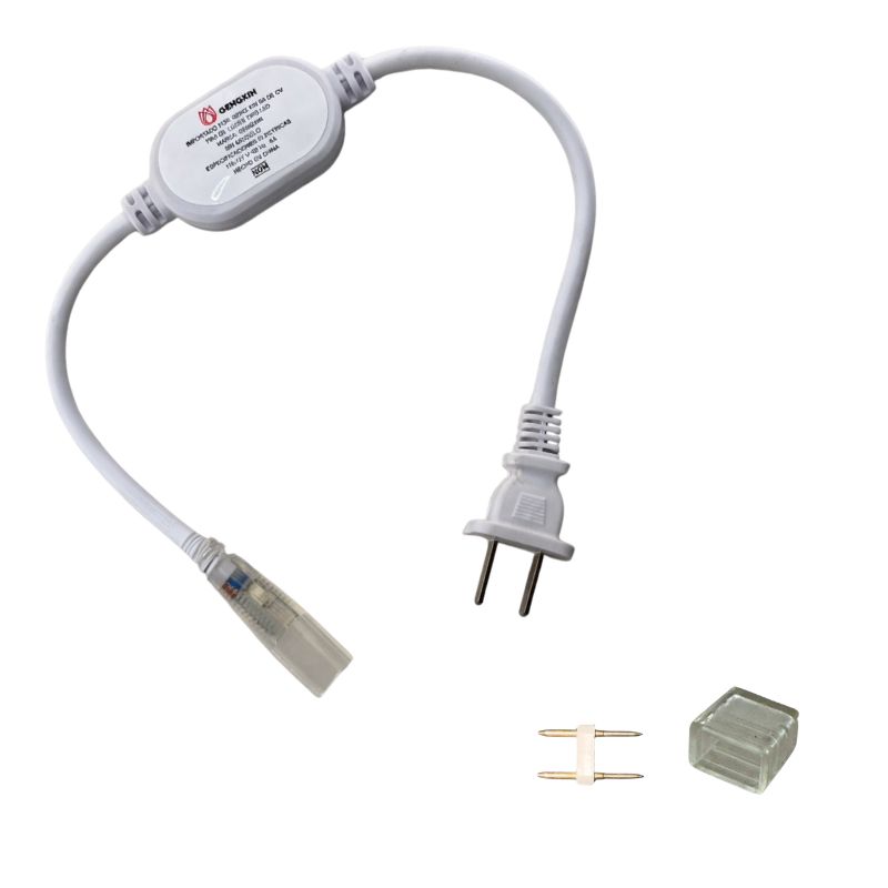 GX- CABLE DE PODER P/ MANGUERA LED 6mm 110V 5A C/ PIN Y TERMINADOR