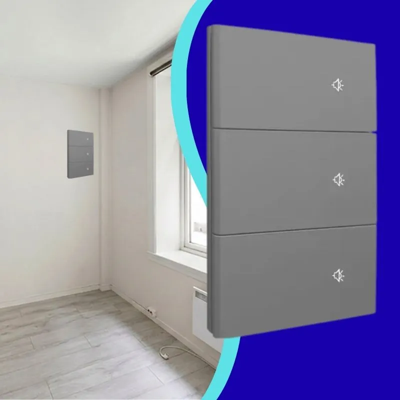 APL-417 PLACA LUXURY SMART WiFi BT APAGADOR DE 3 INTERRUPTORES GRIS OXFORD