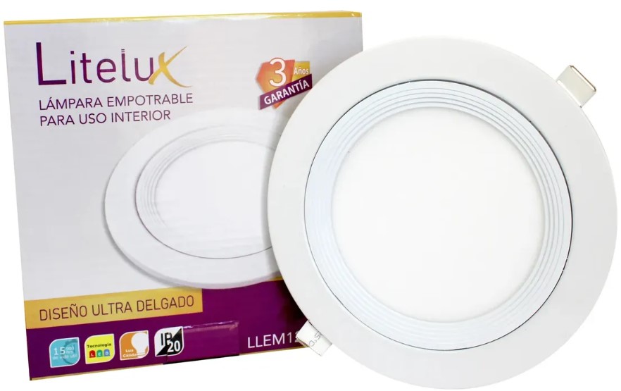 10pz LAMPARA EMPOTRABLE 12W LUZ CALIDA