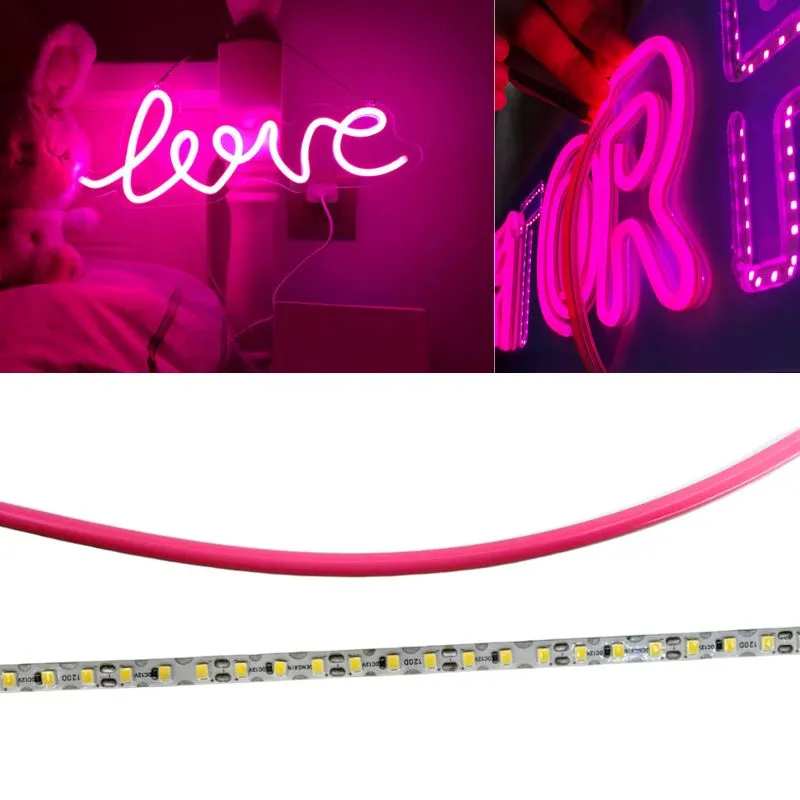 5m TIRA NEON 2da GEN 12V 120L/M 6MM ROSA