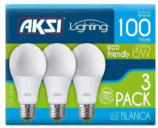 AKS- FOCO LED 3 PACK 15W ECO LUZ BLANCA