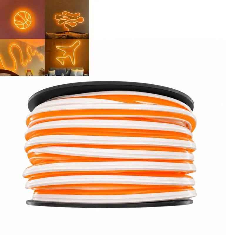 GX- 20m TIRA NEON 2da GEN 12V 120L/M 6MM NARANJA