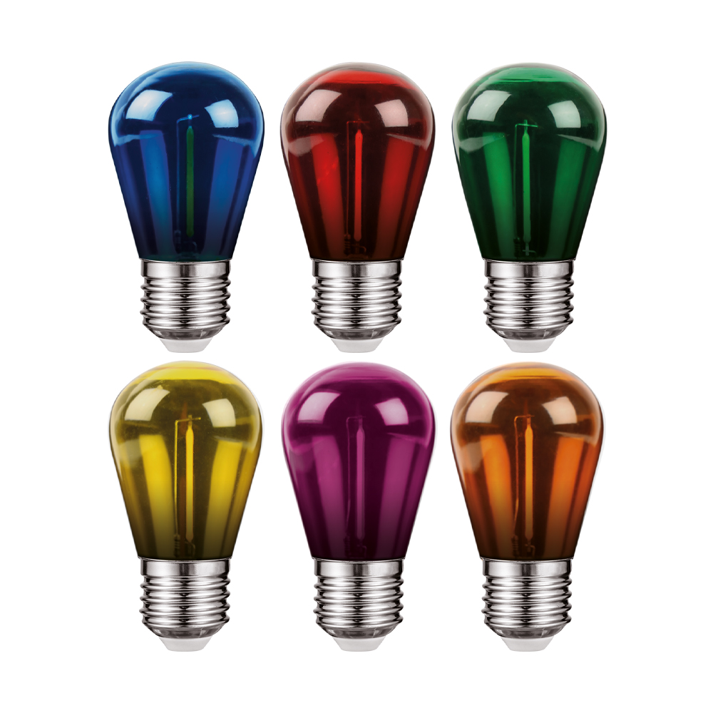 AKS- FOCO LED S14 6PACK 1W COLORES SURTIDOS