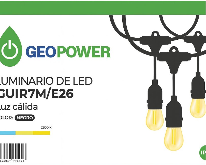 GEO- GUIRNALDA 7 METROS CON 12 FOCOS