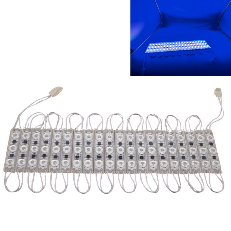 [ML3C-110-AZx10] 10pz Módulos Led C/ Lupa 110v Azul CRISTAL