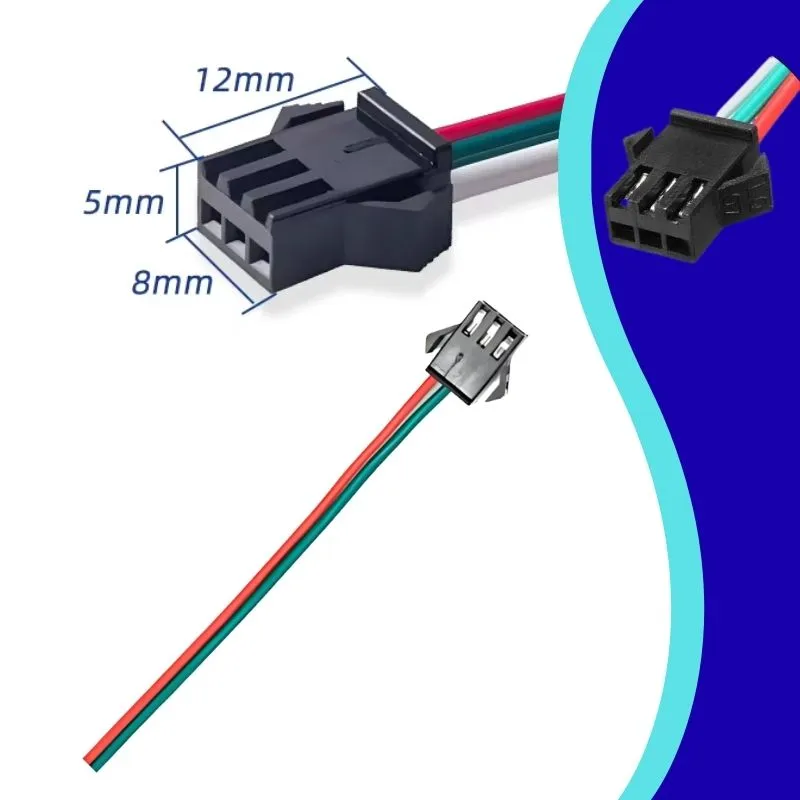 [1T-H/RY] GX- CONECTOR 3PIN CABLE 10CM PIXEL HEMBRA
